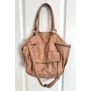 Day and Mood Hannah Bag Camel Pink Taupe Satchel Shoulder strap Hobo Leather